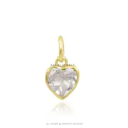 Beautiful White Topaz heart charm, Silver Jewelry