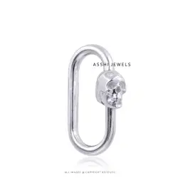 Screw Lock Skull Carabiner-925 Sterling Silver Jewelry