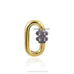 Diamond Screw Lock Carabiner in 925 Sterling Silver
