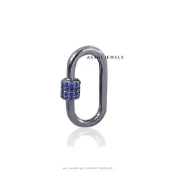 Modern Blue Sapphire Carabiner Connector Jewelry