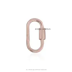 Silver Rose Gold Plated Plain Carabiner Connector Lock