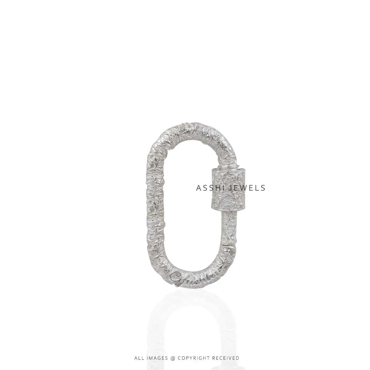 Engraving Carabiner Lock in 925 Sterling Silver