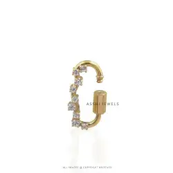 Sparkle White CZ Carabiner Lock – Fashionable Silver Jewelry