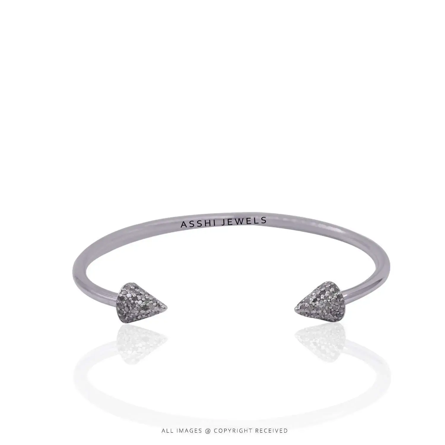 Diamond Arrow Cuff Bangle – Sterling Silver Jewelry