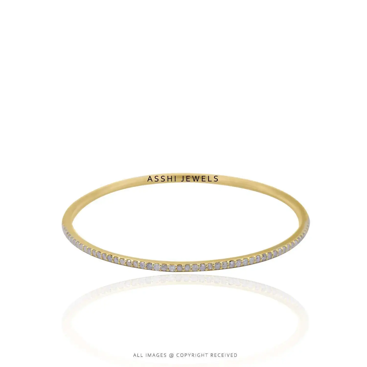White CZ Round Bangle in Sterling Silver Jewelry